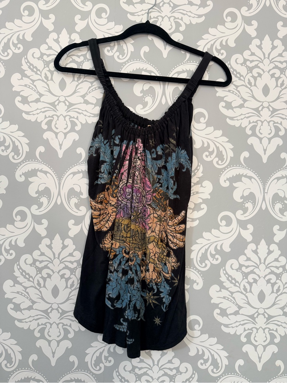 💫4/$25 • Elan Black Womens Printed Tank Top with Multicolor Graphic